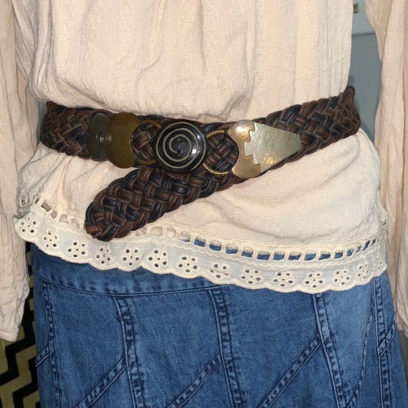 Vintage Abstract Metalwork Looking Belt - Picture 2 of 10